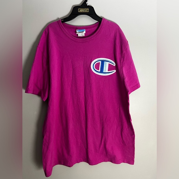 Vintage 90s Champion Men’s Pink T Shirt with Embroidered Logo X‎ Large - Picture 4 of 4